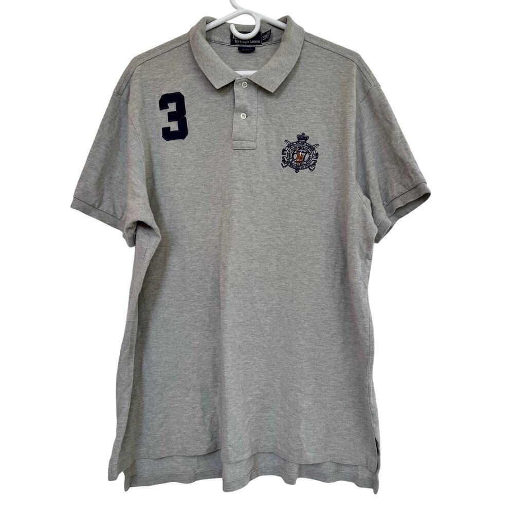 Polo Ralph Lauren Custom Fit Bleecker Men’s polo shirt equestrian Gray Size XXL